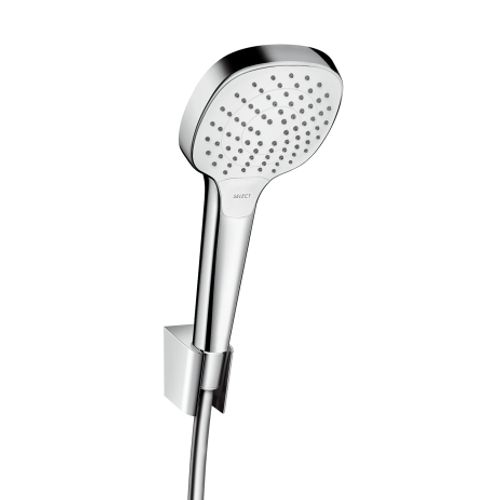 Hansgrohe-HG-Brausenset-Croma-Select-E-Vario-Porter-weiss-chrom-Brauseschlauch-1250mm-26425400 gallery number 1